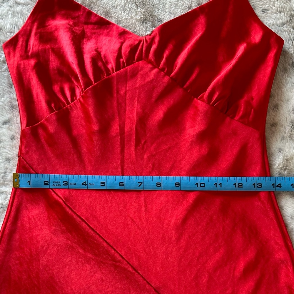 NWT Oak & Fort Red Satin Bias Cut Midi Dress XS - Picture 14 of 16